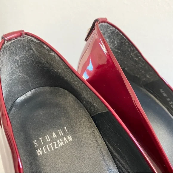 Stuart Weitzman red peep toe platform pumps - Picture 5 of 11